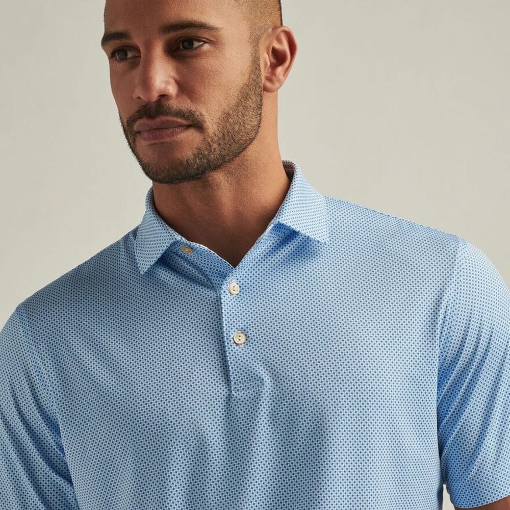 Peter Millar Blue Polo Shirt Performance Fabric - L - NWT